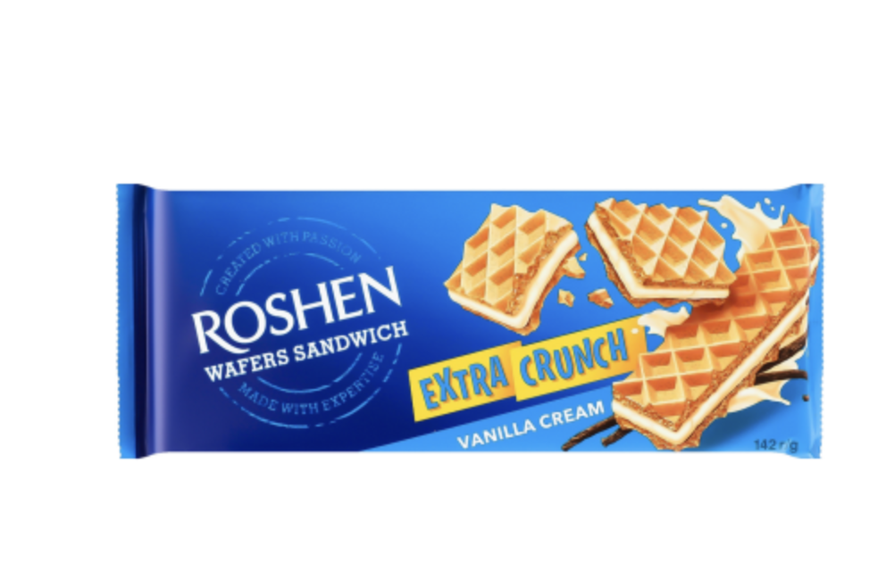 Вафлі CRUNCH Roshen Sandwich Crunch ваніль 142г